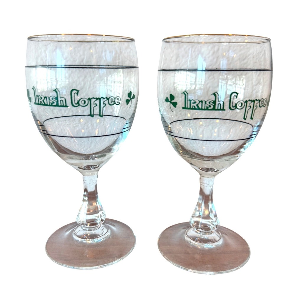 Vintage Irish by Cristal D'Arques Durand Irish Coffee 6" Glass Touraine Set of 2